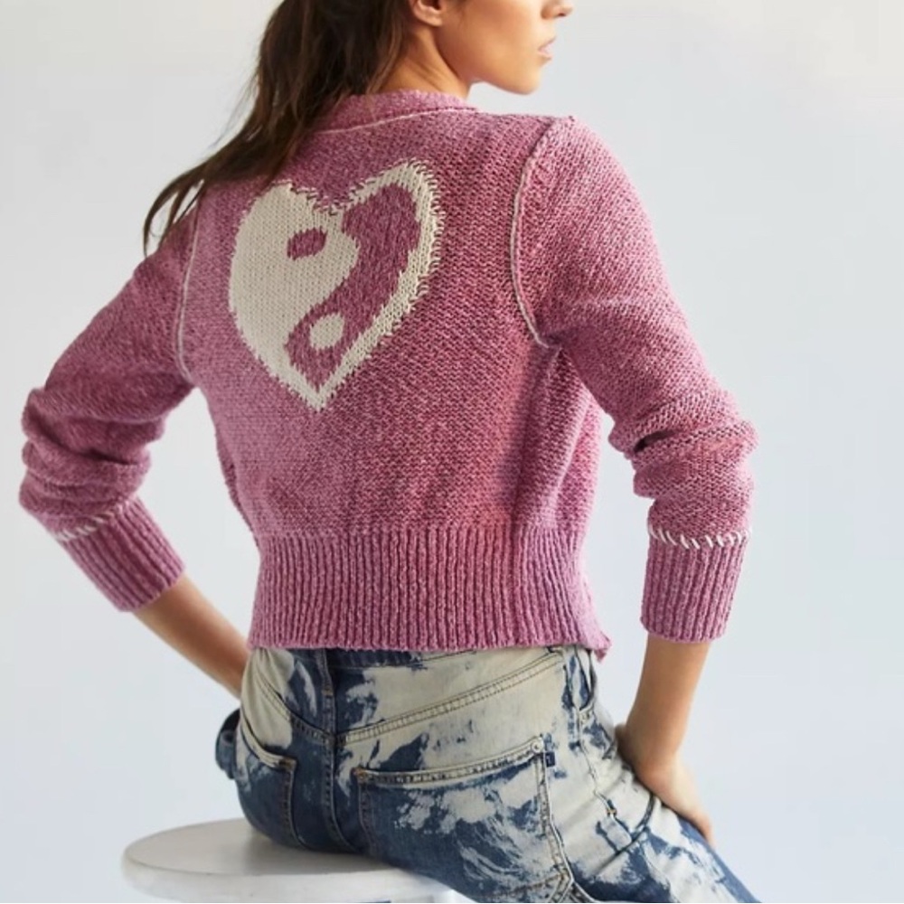 Yin Yang Knit Sweater - Pink